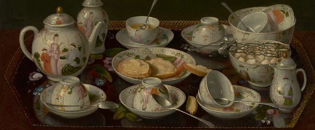 Detail from Still Life: Tea Set, Jean étienne Liotard, hanging in the J Paul Getty Museum